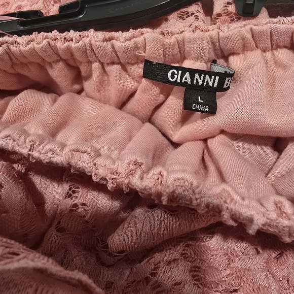 Gianni Bini Pink Cut-work Lace off-the-shoulder Maxi Mermaid Dress, Sz. Large. - Picture 3 of 7